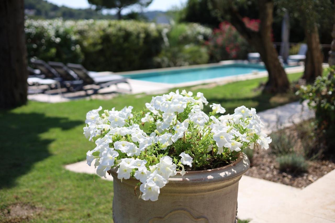 L'Elegante Bastide En Pierre Avec Vue Sur Le Vieux Village De Mougins Buitenkant foto